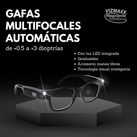 Gafas de lectura multifocales con luz LED