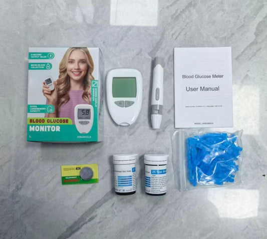 Medidor de Glucosa en Sangre Digital con 50 Tiras y Lancetas Estériles – Kit Completo para Monitoreo en Casa