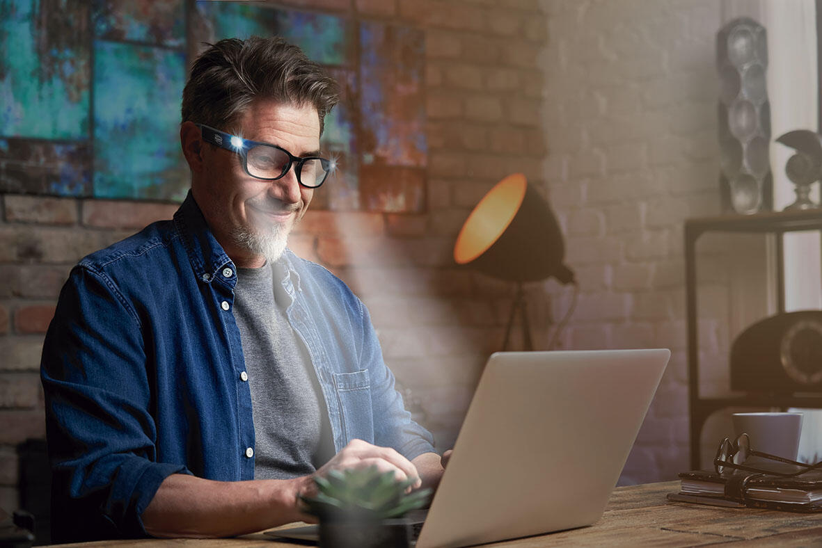 Gafas de lectura multifocales con luz LED